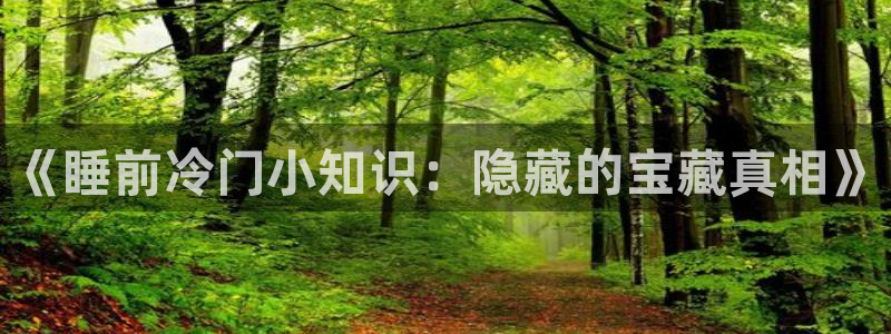 宝书免费全本小说免费下载：《睡前冷门小知识：隐藏的宝藏真相》
